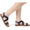 imageDREAM PAIRS Womens Open Toe Elastic Ankle Strap Flat Summer SandalsNavy