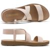 imageDREAM PAIRS Womens Open Toe Elastic Ankle Strap Flat Summer SandalsNude