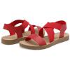 imageDREAM PAIRS Womens Open Toe Elastic Ankle Strap Flat Summer SandalsRed