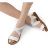 imageDREAM PAIRS Womens Open Toe Elastic Ankle Strap Flat Summer SandalsWhite