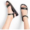 imageDREAM PAIRS Womens Open Toe Flat Sandals Cute One Band Comfort Arch Support SandalsBlack