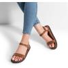 imageDREAM PAIRS Womens Open Toe Flat Sandals Cute One Band Comfort Arch Support SandalsBrown