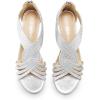 imageDREAM PAIRS Womens Open Toe Low Wedges Sandals Rhinestone Strappy Zipper Dress Shoes Summer Wedding Party Travel ShoesSilver