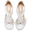 imageDREAM PAIRS Womens Open Toe Low Wedges Sandals Rhinestone Strappy Zipper Dress Shoes Summer Wedding Party Travel ShoesWhite
