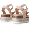 imageDREAM PAIRS Womens Platform Espadrilles Wedge Sandals Comfortable Open Toe One Band Sandals for Women Dressy Casual SummerNude