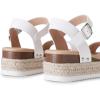 imageDREAM PAIRS Womens Platform Espadrilles Wedge Sandals Comfortable Open Toe One Band Sandals for Women Dressy Casual SummerWhite