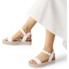 imageDREAM PAIRS Womens Platform Espadrilles Wedge Sandals Comfortable Open Toe One Band Sandals for Women Dressy Casual SummerWhite