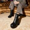 imageDREAM PAIRS Womens Platform Gogo Ankle Boots High Chunky Block Heel Square Toe Booties ShoesBlack