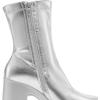 imageDREAM PAIRS Womens Platform Gogo Ankle Boots High Chunky Block Heel Square Toe Booties ShoesSilver