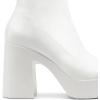 imageDREAM PAIRS Womens Platform Gogo Ankle Boots High Chunky Block Heel Square Toe Booties ShoesWhite