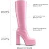 imageDREAM PAIRS Womens Platform Heeled Knee High Boots Long Chunky Tall Gogo Boots for FallPink