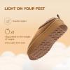 imageDREAM PAIRS Womens Platform Slippers Genuine Suede Slipon Warm FuzzyEasy Autumn Winter Fluffy Comfy Furry Shoes for Outdoor IndoorChestnut