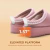 imageDREAM PAIRS Womens Platform Slippers Genuine Suede Slipon Warm FuzzyEasy Autumn Winter Fluffy Comfy Furry Shoes for Outdoor IndoorPink