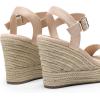 imageDREAM PAIRS Womens Platform Wedges Sandals Comfortable Open Toe Espadrilles Sandals Dressy Buckle Ankle Strap Summer ShoesAll Nude