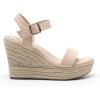 imageDREAM PAIRS Womens Platform Wedges Sandals Comfortable Open Toe Espadrilles Sandals Dressy Buckle Ankle Strap Summer ShoesAll Nude