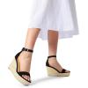 imageDREAM PAIRS Womens Platform Wedges Sandals Comfortable Open Toe Espadrilles Sandals Dressy Buckle Ankle Strap Summer ShoesBlack