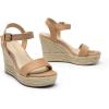 imageDREAM PAIRS Womens Platform Wedges Sandals Comfortable Open Toe Espadrilles Sandals Dressy Buckle Ankle Strap Summer ShoesCamel