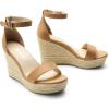 imageDREAM PAIRS Womens Platform Wedges Sandals Comfortable Open Toe Espadrilles Sandals Dressy Buckle Ankle Strap Summer ShoesKhaki