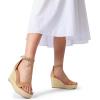 imageDREAM PAIRS Womens Platform Wedges Sandals Comfortable Open Toe Espadrilles Sandals Dressy Buckle Ankle Strap Summer ShoesKhaki