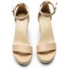 imageDREAM PAIRS Womens Platform Wedges Sandals Comfortable Open Toe Espadrilles Sandals Dressy Buckle Ankle Strap Summer ShoesNude