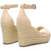 imageDREAM PAIRS Womens Platform Wedges Sandals Comfortable Open Toe Espadrilles Sandals Dressy Buckle Ankle Strap Summer ShoesNude