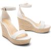 imageDREAM PAIRS Womens Platform Wedges Sandals Comfortable Open Toe Espadrilles Sandals Dressy Buckle Ankle Strap Summer ShoesWhitepu