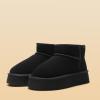 imageDREAM PAIRS Womens Platform Winter Snow Boots Genuine Suede Water Resistant Mini Ankle Boots Stable Lightweight Booties AntiSlip with Memory Foam Outdoor FuzzyBlack