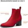 imageDREAM PAIRS Womens Retro Elastic Chelsea Ankle Boots Fashion Low Chunky Block Heel Pointed Toe Fall Heeled Booties ShoesRedsuede