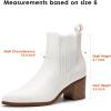imageDREAM PAIRS Womens Retro Elastic Chelsea Ankle Boots Fashion Low Chunky Block Heel Pointed Toe Fall Heeled Booties ShoesWhitepu