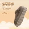 imageDREAM PAIRS Womens Slippers Platform Genuine Suede SlipOn Memory Foam Cozy Fluffy Warm Comfy Furry House Shoes for Outdoor IndoorTaupe