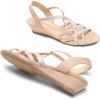imageDREAM PAIRS Womens Strappy Wrapped Dressy Wedge Sandals Comfortable Low Heel Casual Summer ShoesNude