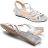 imageDREAM PAIRS Womens Strappy Wrapped Dressy Wedge Sandals Comfortable Low Heel Casual Summer ShoesSilver