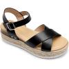 imageDREAM PAIRS Womens Stylish Platform Espadrille Wedge Sandals Round Toe Summer Causal Shoes Crisscross Band Adjustable Ankle Strap BuckleBlack