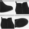 imageDREAM PAIRS Womens Suede Low Wedges Ankle BootsBlackSuede