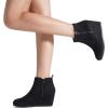 imageDREAM PAIRS Womens Suede Low Wedges Ankle BootsBlackSuede