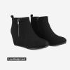 imageDREAM PAIRS Womens Suede Low Wedges Ankle BootsBlackSuede