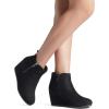 imageDREAM PAIRS Womens Suede Low Wedges Ankle BootsBlackSuede