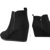 imageDREAM PAIRS Womens Suede Low Wedges Ankle BootsBlackSuede