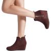 imageDREAM PAIRS Womens Suede Low Wedges Ankle BootsBurgundySuede