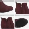 imageDREAM PAIRS Womens Suede Low Wedges Ankle BootsBurgundySuede