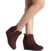 imageDREAM PAIRS Womens Suede Low Wedges Ankle BootsBurgundySuede