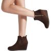 imageDREAM PAIRS Womens Suede Low Wedges Ankle BootsCoffeeSuede