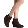 imageDREAM PAIRS Womens Suede Low Wedges Ankle BootsCoffeeSuede