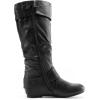 imageDREAM PAIRS Womens Wide Calf Knee High Boots Furlined Low Hidden Wedge BootsBlack