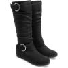imageDREAM PAIRS Womens Wide Calf Knee High Boots Furlined Low Hidden Wedge BootsBlackSuede