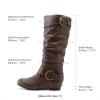 imageDREAM PAIRS Womens Wide Calf Knee High Boots Furlined Low Hidden Wedge BootsBrown