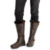 imageDREAM PAIRS Womens Winter Fully Fur Lined Zipper Closure Snow Knee High BootsBrownPu