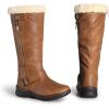 imageDREAM PAIRS Womens Winter Fully Fur Lined Zipper Closure Snow Knee High BootsRabbitcamel Pu