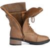 imageDREAM PAIRS Womens Winter Lace up Mid Calf Combat Riding Military BootsCamel