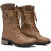 imageDREAM PAIRS Womens Winter Lace up Mid Calf Combat Riding Military BootsCamel